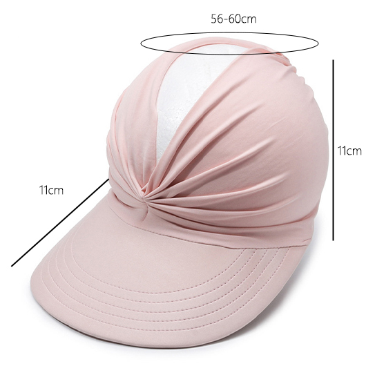 Light Pink accessories,Plain Color accessories,Cutout Ruched Light Pink Visor Hat