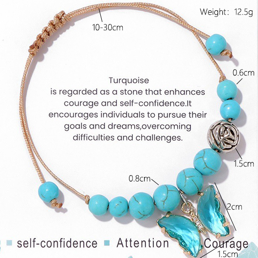 Mint Green jewelry,Butterfly Beaded Adjustable Mint Green Bracelet