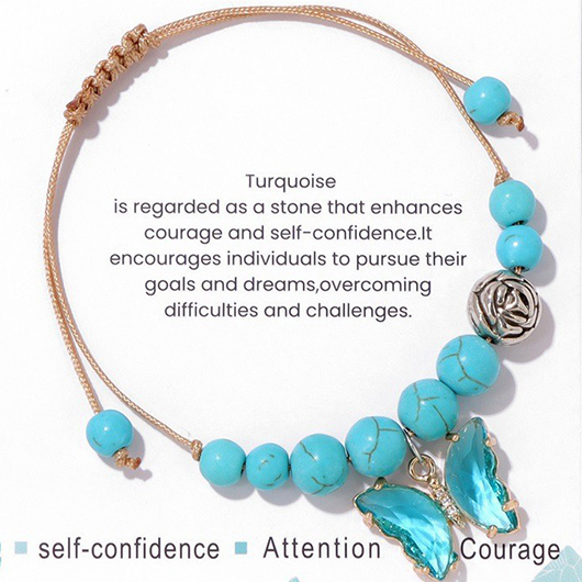 Mint Green jewelry,Butterfly Beaded Adjustable Mint Green Bracelet