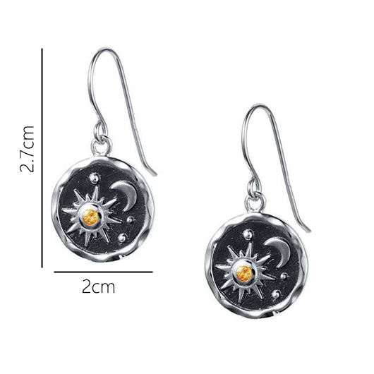 Silvery White jewelry,Geometric jewelry,Round Detail Silvery White Alloy Earrings