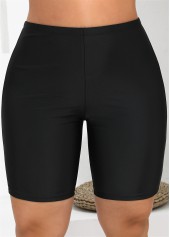 ROTITA Short de bain taille haute noir uni
