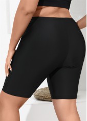 ROTITA Short de bain taille haute noir uni