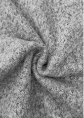 Light Grey tops,Plain Color tops,ROTITA Decorative Button Light Grey Long Sleeve T Shirt