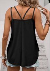 Black tops,Plain Color tops,ROTITA Lightweight Black Scoop Neck Camisole Top