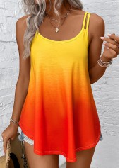 Multi Color tops,Rainbow Color tops,Ombre tops,ROTITA Ombre Multi Color Scoop Neck Camisole Top