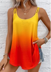 Multi Color tops,Rainbow Color tops,Ombre tops,ROTITA Ombre Multi Color Scoop Neck Camisole Top