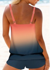 Coral swimwear,Navy swimwear,Ombre swimwear,ROTITA Lightweight Coral Ombre Mid Waisted Tankini Set