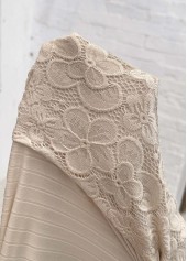 Light Camel tops,Plain Color tops,ROTITA Layered Light Camel V Neck Fake Two Piece Twinset