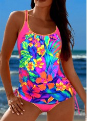 ensemble de tankini à imprimé floral multicolore à découpes rotita 2 en 1