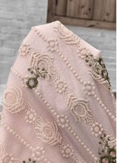 Light Pink tops,Floral tops,Plants tops,ROTITA Patchwork Floral Print Light Pink V Neck Blouse