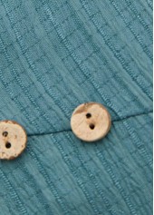 Turquoise tops,Plain Color tops,ROTITA Lace Turquoise Split Neck Short Sleeve Blouse