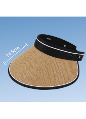 Light Camel accessories,Black accessories,Contrast Color accessories,Light Camel Weave Design Sun Hat