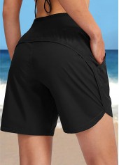 short de plage taille moyenne à séchage rapide avec poche noire rotita