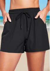 short de plage taille haute avec poche rotita noir à séchage rapide
