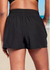 short de plage taille haute avec poche rotita noir à séchage rapide