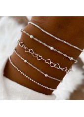 Silver Color Round Alloy Detail Bracelets