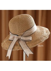 Dark Camel accessories,Plain Color accessories,Bowknot Dark Camel Knitted Visor Hat