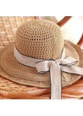 Dark Camel accessories,Plain Color accessories,Bowknot Dark Camel Knitted Visor Hat