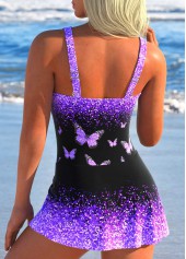 Purple swimwear,Black swimwear,Ombre swimwear,Animal Print swimwear,ROTITA Twist Purple Ombre One Piece Swimdress