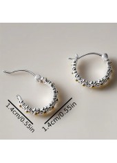 Silvery White jewelry,Floral jewelry,Plants jewelry,Round Silvery White Alloy Daisy Earrings