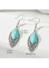 Mint Green jewelry,Mint Green Hollow Retro Alloy Earrings