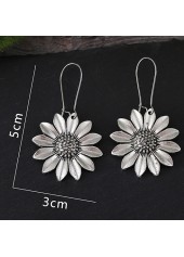 Silvery White jewelry,Silvery White Sunflower Design Alloy Earrings