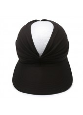 Black accessories,Plain Color accessories,Black Cutout Design Ruched Visor Hat