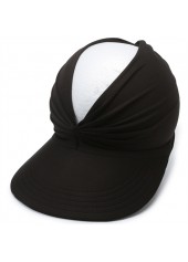Black Cutout Design Ruched Visor Hat