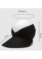 Black accessories,Plain Color accessories,Black Cutout Design Ruched Visor Hat