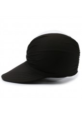 Black accessories,Plain Color accessories,Black Cutout Design Ruched Visor Hat