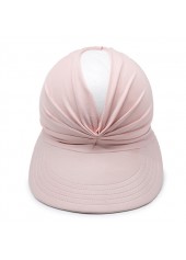 Light Pink accessories,Plain Color accessories,Cutout Ruched Light Pink Visor Hat