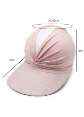 Light Pink accessories,Plain Color accessories,Cutout Ruched Light Pink Visor Hat