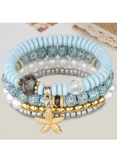 ensemble de bracelets bleu clair motif étoile de mer