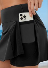 rotita jupe-pantalon noire taille moyenne fendue sur le côté