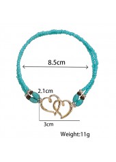 Mint Green jewelry,Heart Mint Green Polyresin Detail Anklet