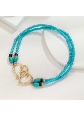 Mint Green jewelry,Heart Mint Green Polyresin Detail Anklet