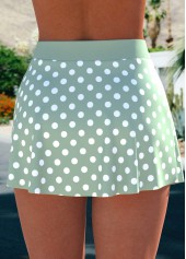 Sage Green swimwear,Dot swimwear,ROTITA Sage Green Polka Dot High Waisted Swim Skirt