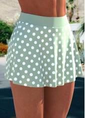 Sage Green swimwear,Dot swimwear,ROTITA Sage Green Polka Dot High Waisted Swim Skirt