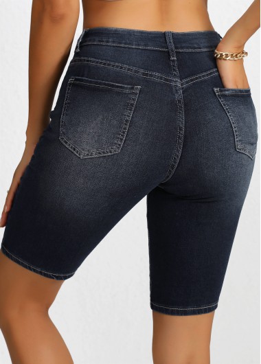 Black bottoms,Plain Color bottoms,Button Black Regular High Waisted Denim Shorts