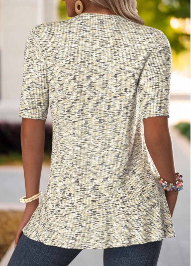 Light Coffee tops,Plain Color tops,ROTITA Light Coffee 3/4 Sleeve Open Front Coat