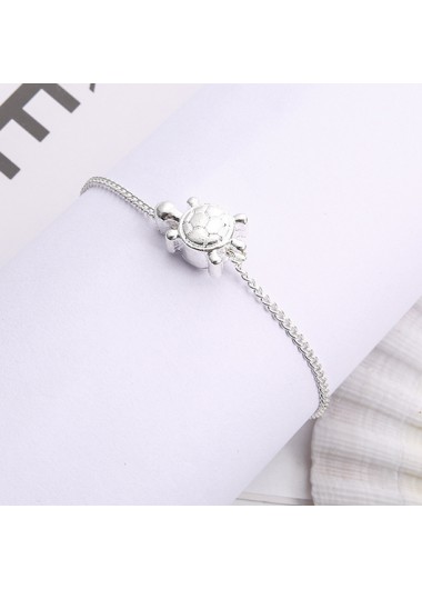 Silvery White jewelry,Turtle Silvery White Color Alloy Anklet