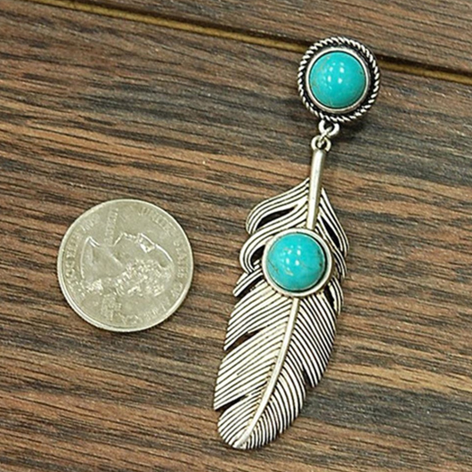 Silvery White jewelry,Silvery White Feathers Design Metal Earrings