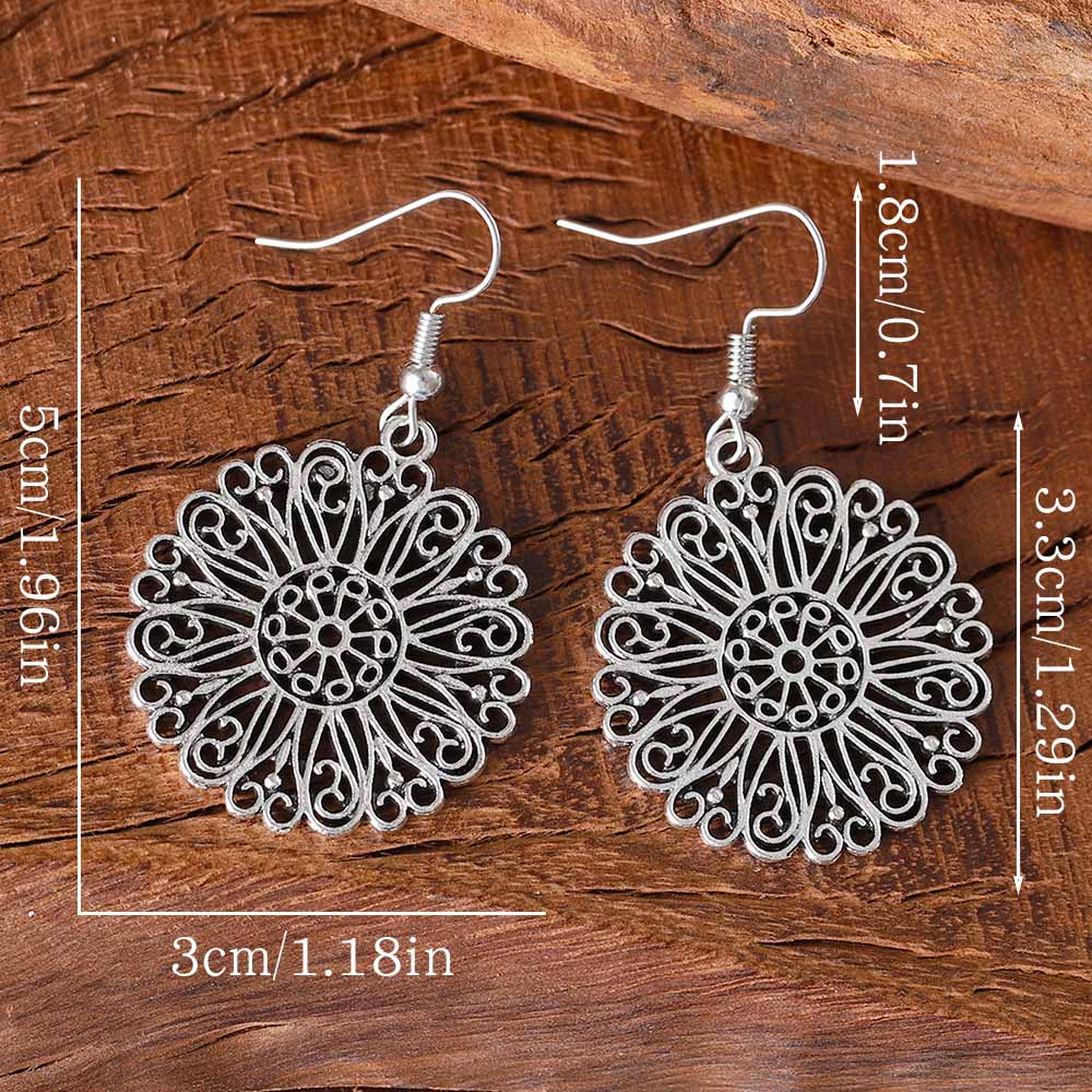 Silvery White jewelry,Geometric jewelry,Silvery White Alloy Geometric Design Earrings