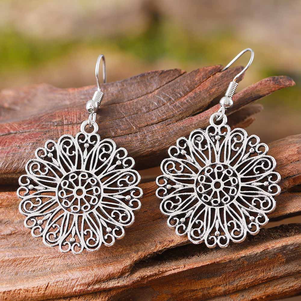 Silvery White jewelry,Geometric jewelry,Silvery White Alloy Geometric Design Earrings