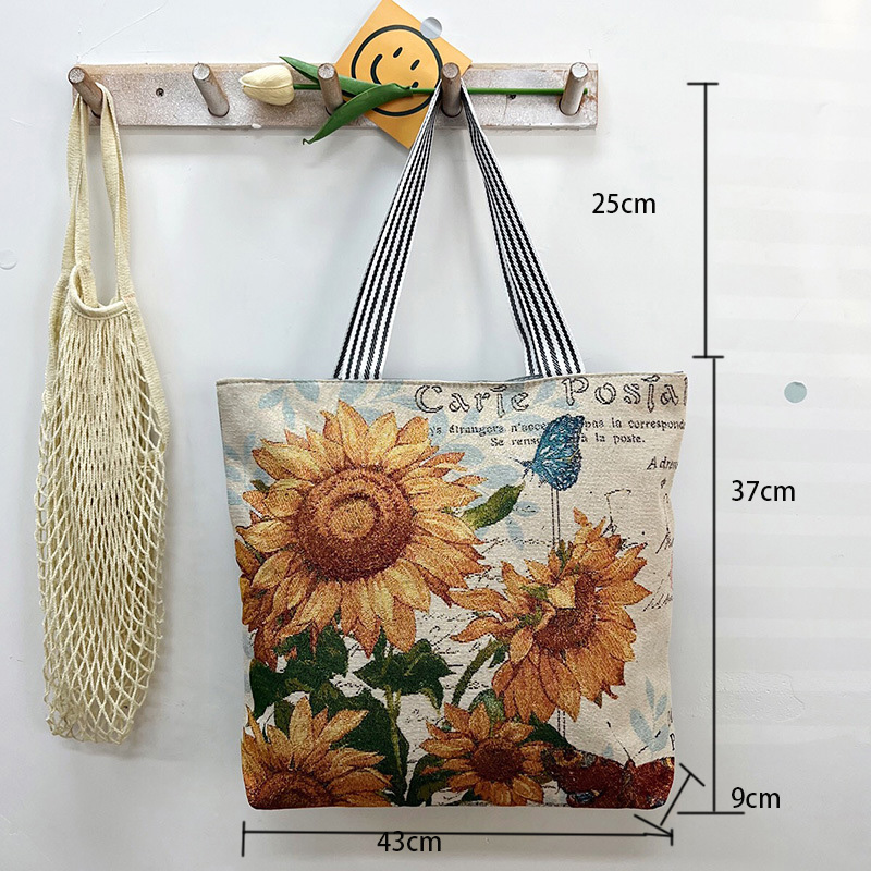 Neon Orange accessories,Plants accessories,Floral accessories,Letter accessories,Sunflower Print Neon Orange Zip Shoulder Bag