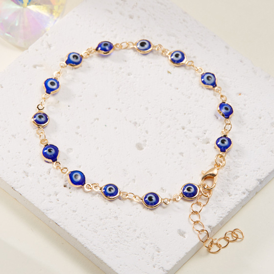 Dark Blue jewelry,Geometric jewelry,Dark Blue Alloy Geometric Design Anklet