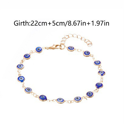 Dark Blue jewelry,Geometric jewelry,Dark Blue Alloy Geometric Design Anklet