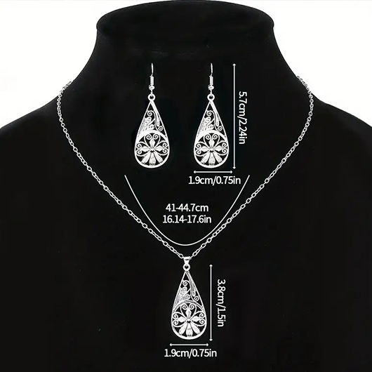 Silvery White jewelry,Silvery White Alloy Earrings and Necklace