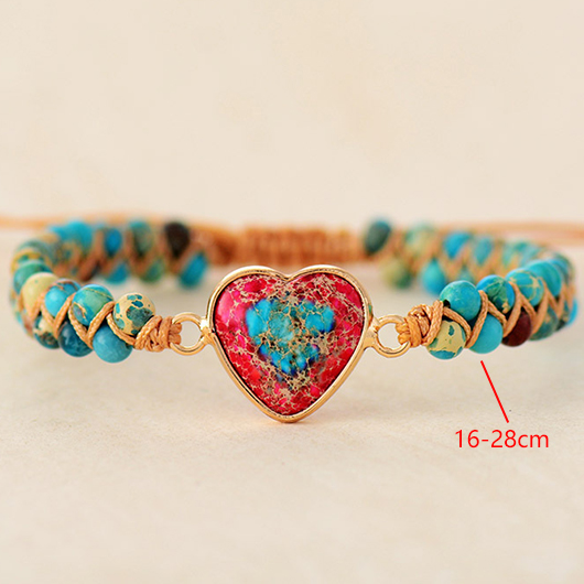 Mint Green jewelry,Heart Braided Beaded Mint Green Bracelet