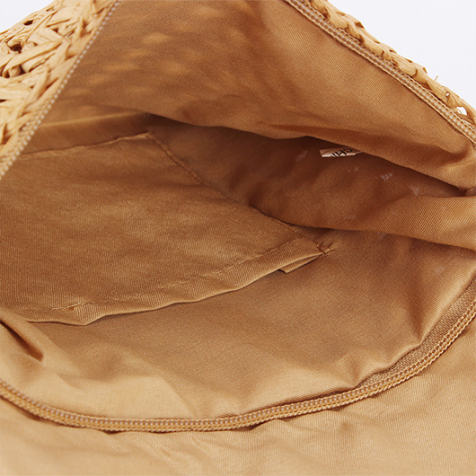 Dark Camel accessories,Plain Color accessories,Dark Camel Beaded Tassel Zip Crossbody Bag